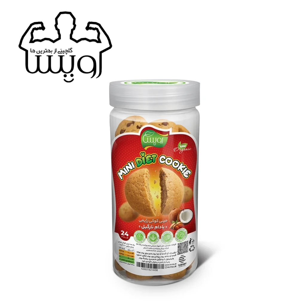 مینی کوکی بادام و نارگیل رژیمی